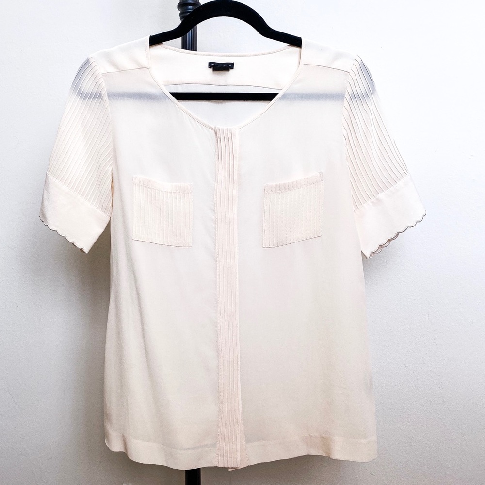 Club Monaco Ivory 100% silk blouse